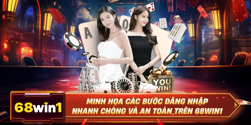 Minh họa các bước đăng nhập nhanh chóng và an toàn trên 68Win1